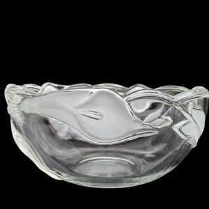 Mikasa Tivoli Walther Calla Lily Clear Glass Round Fruit Bowl